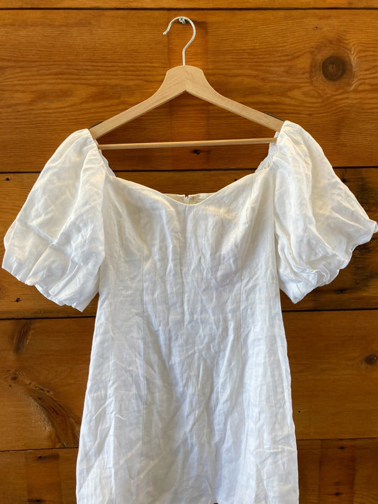 RHODE White Linen NEW Dali Puff Sleeve Mini Dress - Size 2 - 0312IG