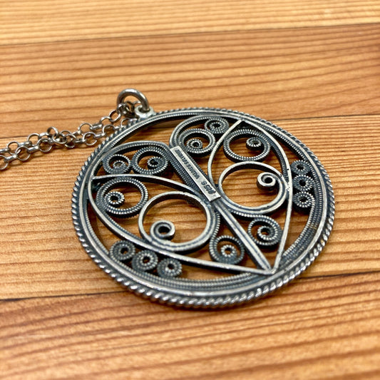 Valdres Solvsmie Vintage Sterling Silver Pendant Necklace - 1205DA