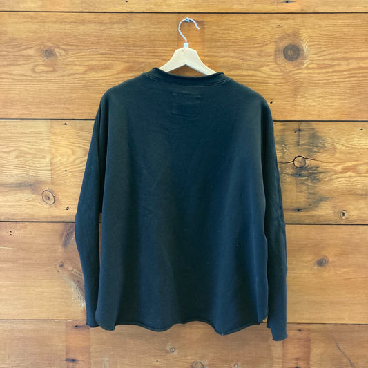 Frank & Eileen $218 Black Tee Lab Raw Hem Capelet Sweatshirt - One Size - 4427SC