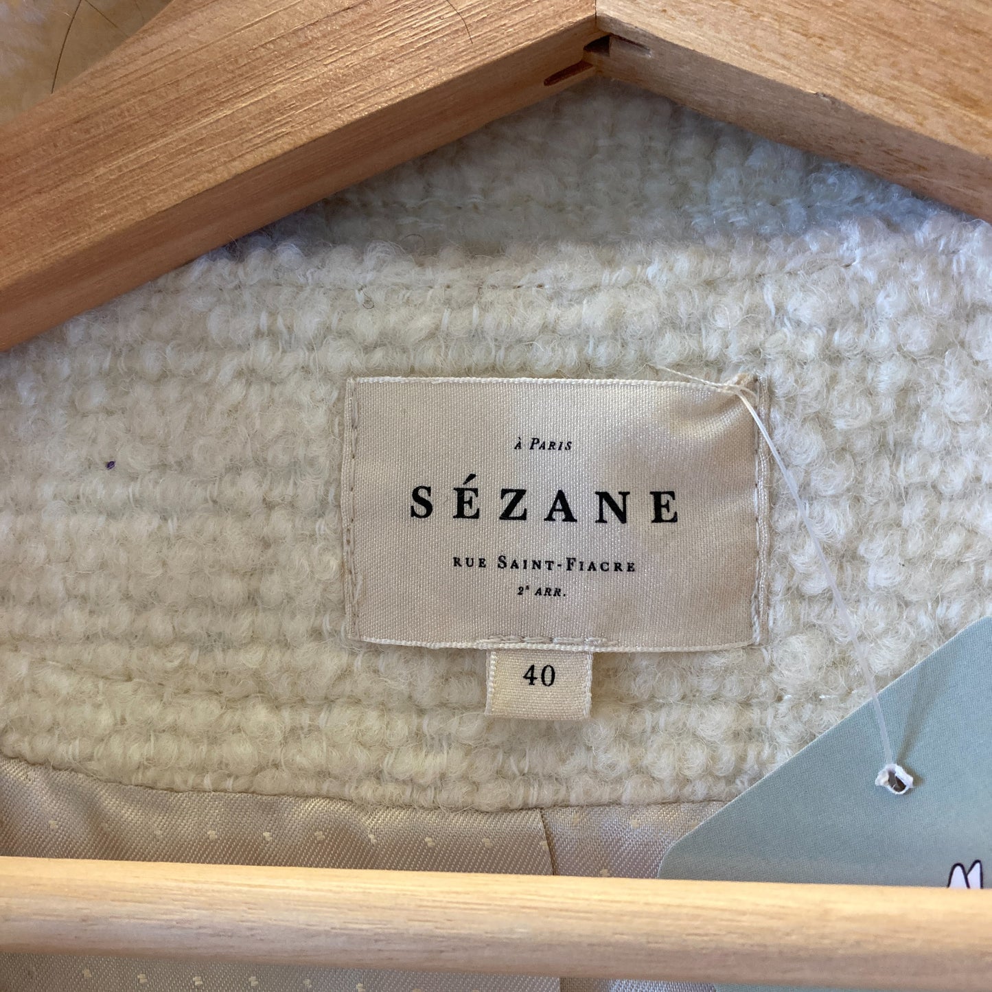 Sezane White Wool Belted Sleeveless Vest Jacket - Size 40 / 8 - 0208KS