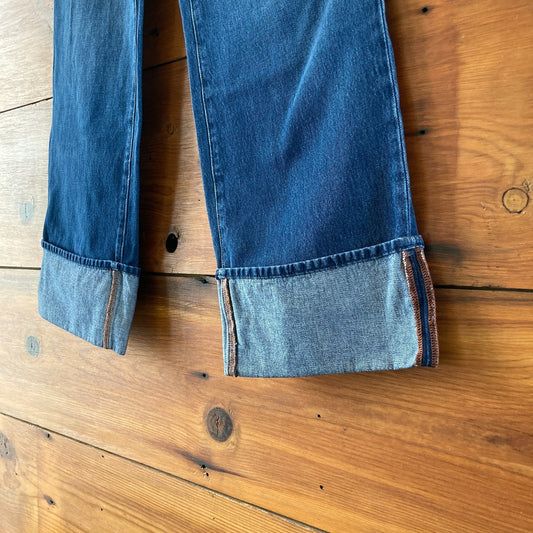 L'Agence $315 Dark Wash Ultra High Rise Miley Cuffed Jeans - Size 26 - 1114LH