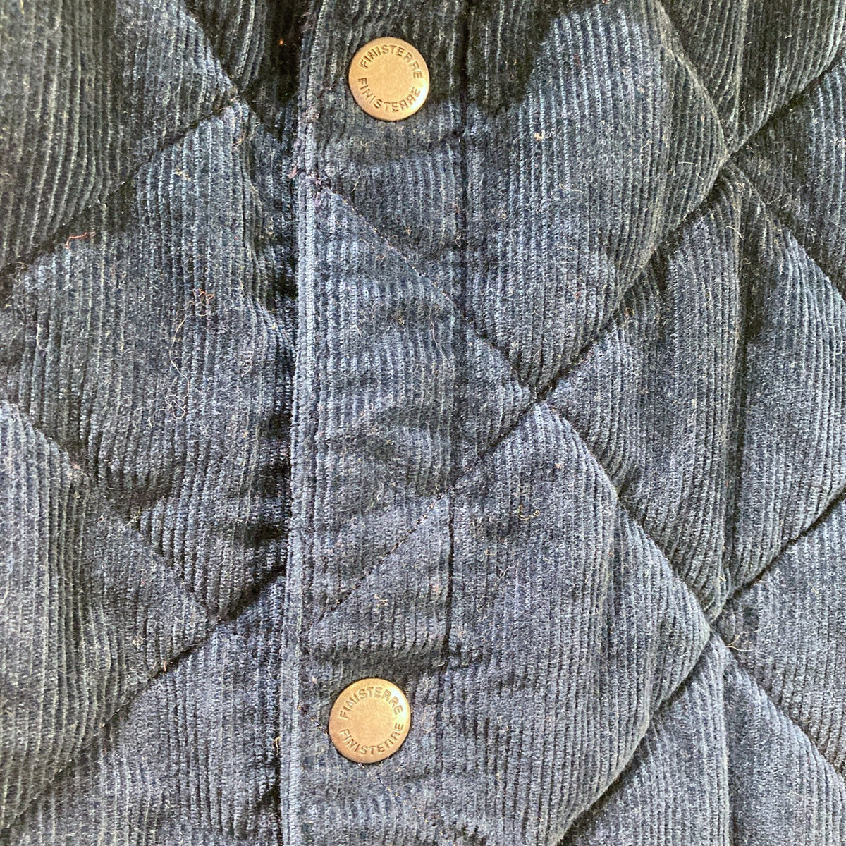 Finisterre Blue Corduroy Rockall Quilted Overshirt Jacket - Size XS - 0312IG