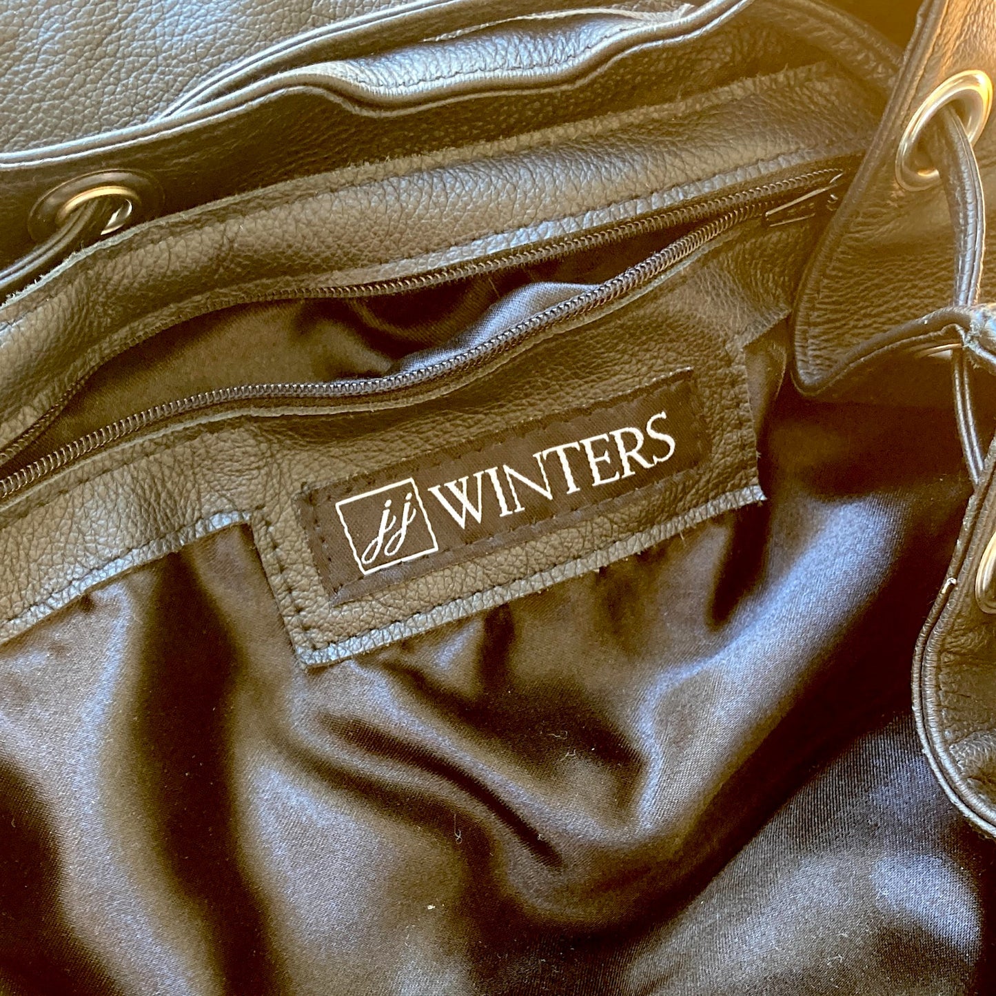 JJ Winters Black Leather Cayden Purse Tassel Solid Boho Backpack 0107KA