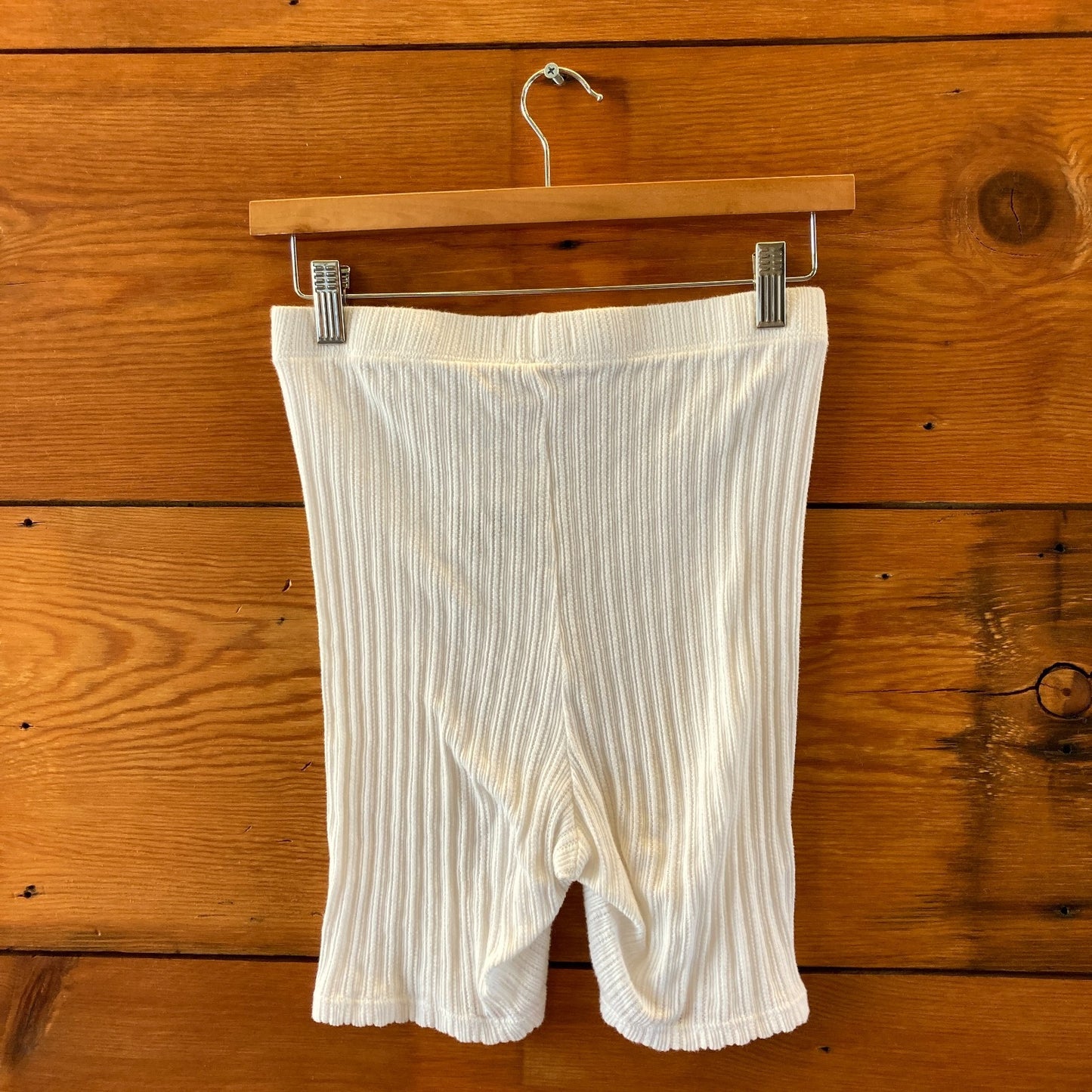 Rudy Jude White High Rise Stretch Cotton Rib Pointelle Shorts - Size XS - 0312IG