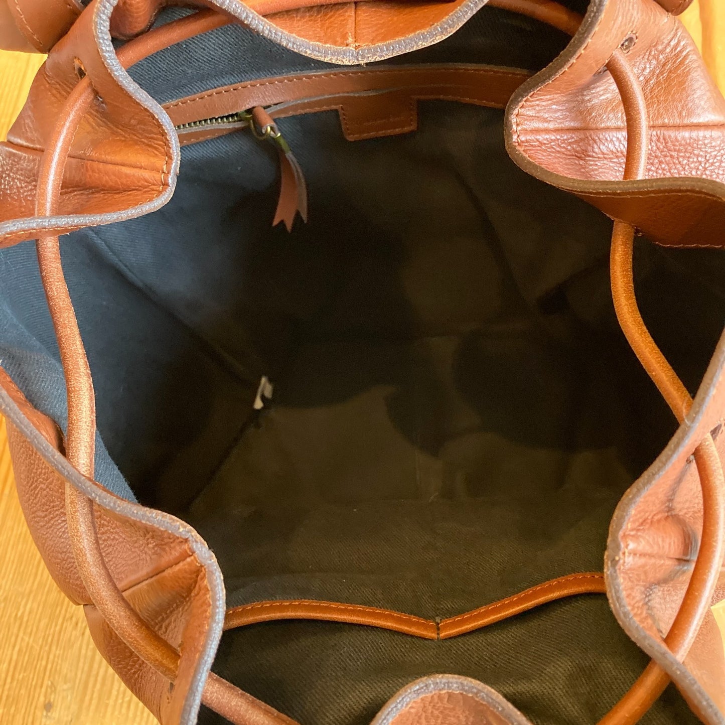 Madewell $228 Honey Brown Leather The Transport Rucksack Backpack Bag 0223LR