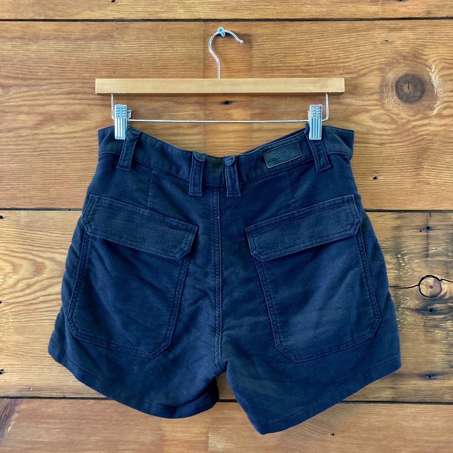 Rta Black Black Belted Stretch Fit Womens Shorts - Size XS - 0521AB