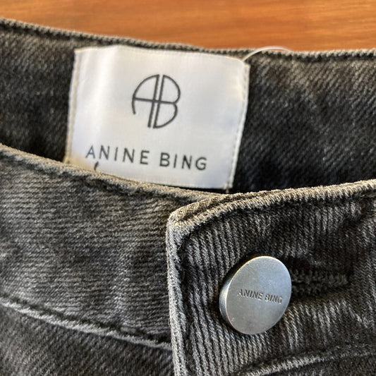 Anine Bing Faded Black Denim High Rise Skinny Leg Jeans - Size 28 - 1122KP