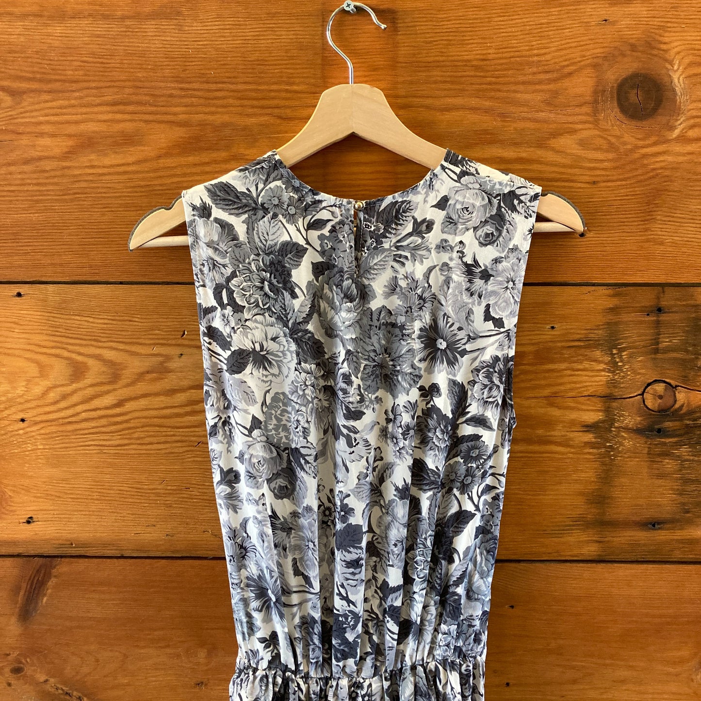 Zimmermann Grayscale Silk Floral Print High Slit Dress - Size 0 / XS - 0715IM