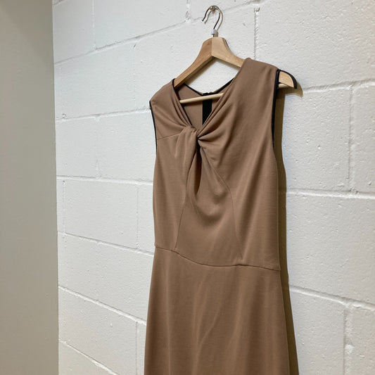 Jason Wu Tan Twisted Front Sleeveless Sheath Dress - Size 12 - 0907LR