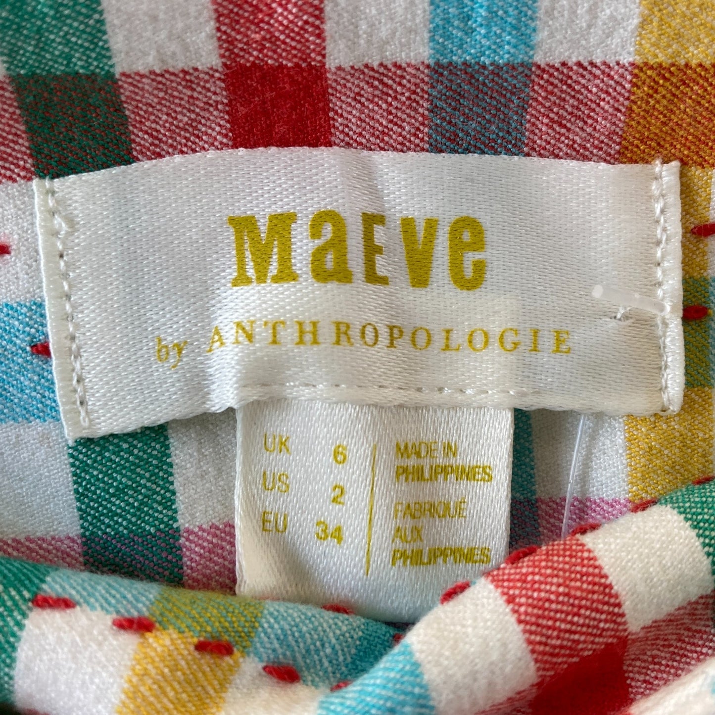 Maeve Anthropologie Multi-Color Gingham NEW Grace Capri Pants - Size 2 - 1129SL