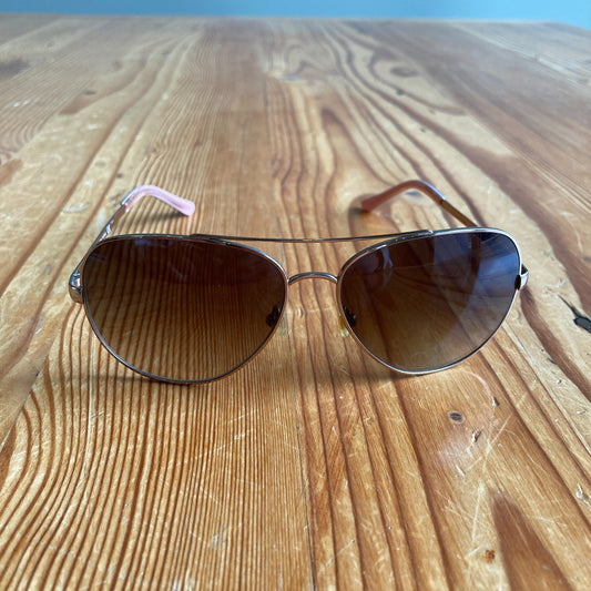 Kate Spade Avaline Rose Gold Aviator Gradient Sunglasses w/ Hard Case - 0422SE