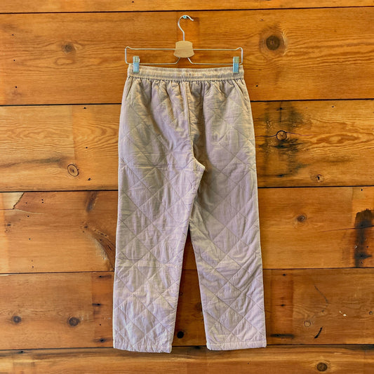 S - Rujuta Sheth Tan Quilted Cotton Drawstring Waist Cozy Pants 0627LH