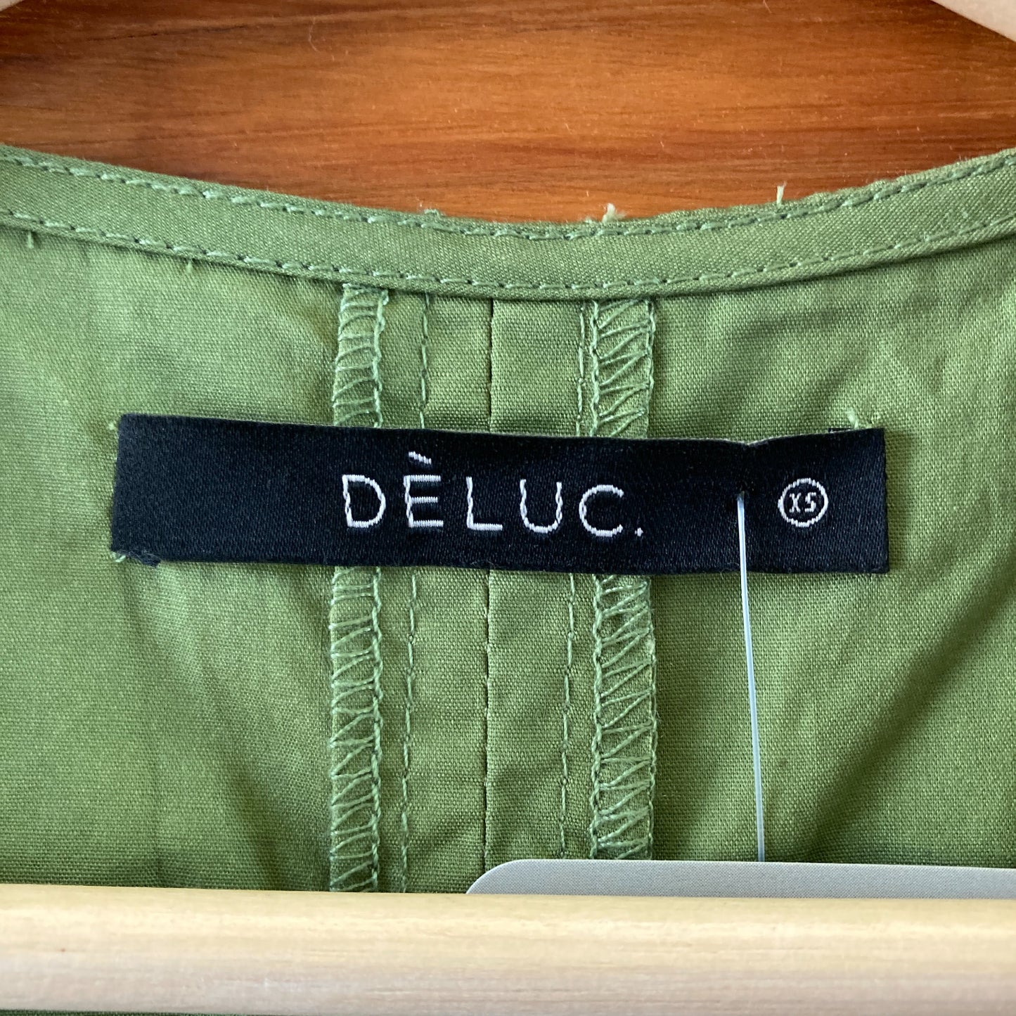 Deluc Green Sleeveless Zip Front Midi RUBBENS V-Neck Dress - Size XS - 0718DK