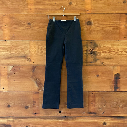 34 / 2 - Sezane Black Flat Front NEW Ciara Organic Cotton Pants 0508DK