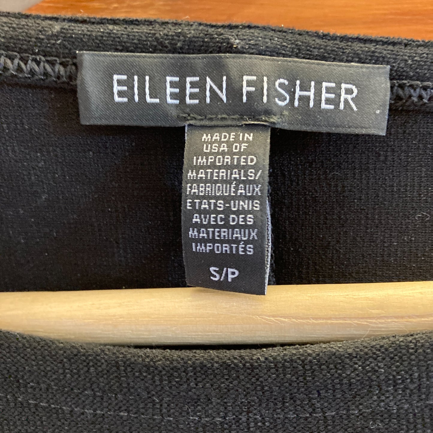 Eileen Fisher Black Short Sleeve Lagenlook Shift Dress - Size S - 0222BT