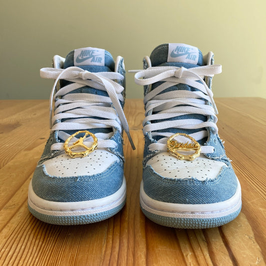 Nike Air Jordan 1 Retro High OG Denim Sneakers Shoes - 6.5 Y / WMNS 8 - 1016LD