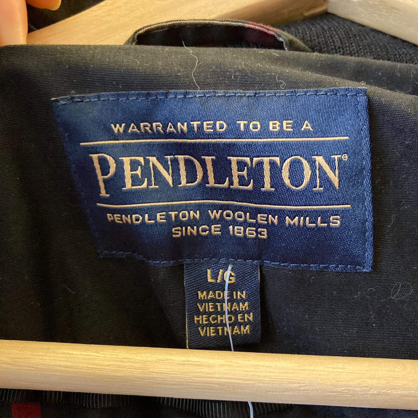 Pendleton Black Zip Up Water Wicking Hooded Rain Jacket Coat - Size L - 0419JP