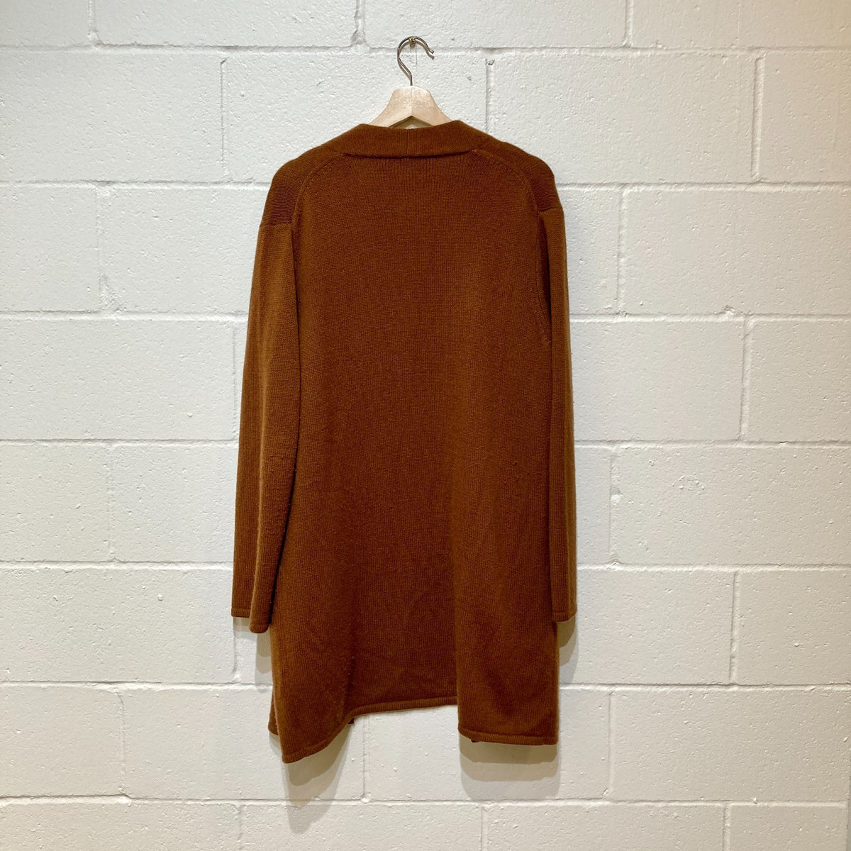 Jenni Kayne Cinnamon Open Front 100% Cashmere Sweater Coat - Size L - 0531AF