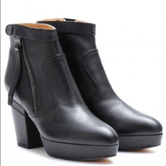 Acne Studios $600 Black Leather Track Platform Ankle Boots - Size 36 / 6- 0927EK