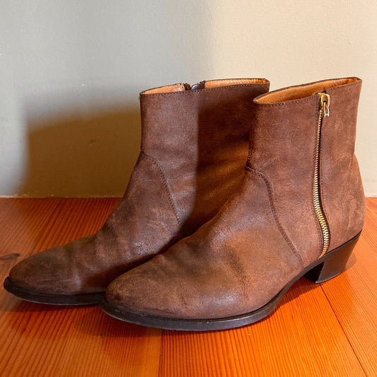 10 - Ralph Lauren Brown Leather Almond Toe Purple Label Ankle Boots 0918SR