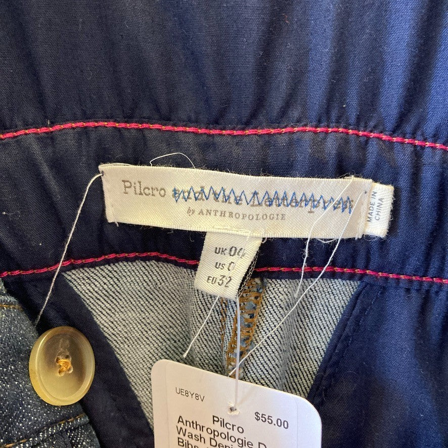 Pilcro Anthropologie Dark Wash Denim Overall Bibs Jumpsuit - Size 0 - 0312IG