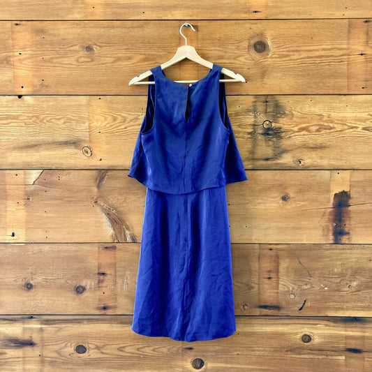 Theory Navy Blue Sleeveless 100% Silk Osteen Dress - Size 6 - 1007OW