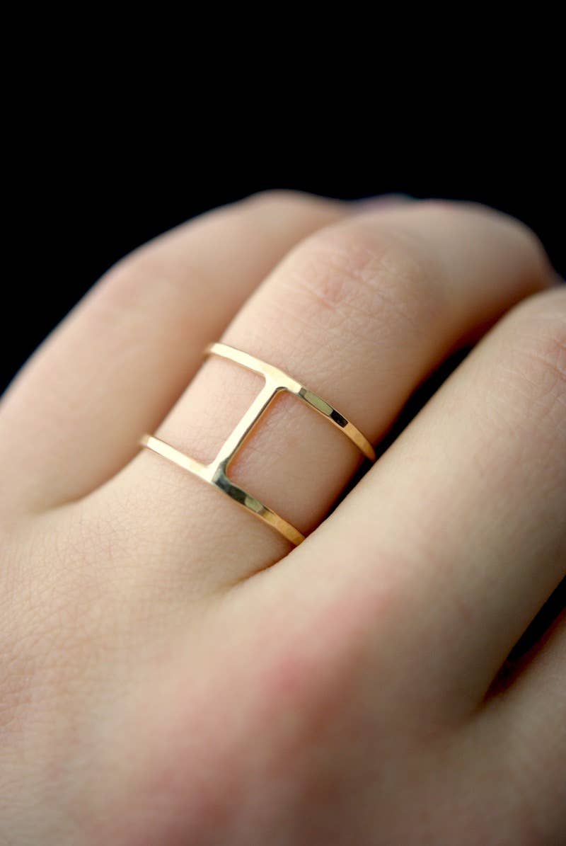 Hannah Naomi - Thick Cage Ring, 14K Gold Fill: Smooth Finish / 6.5 / Small