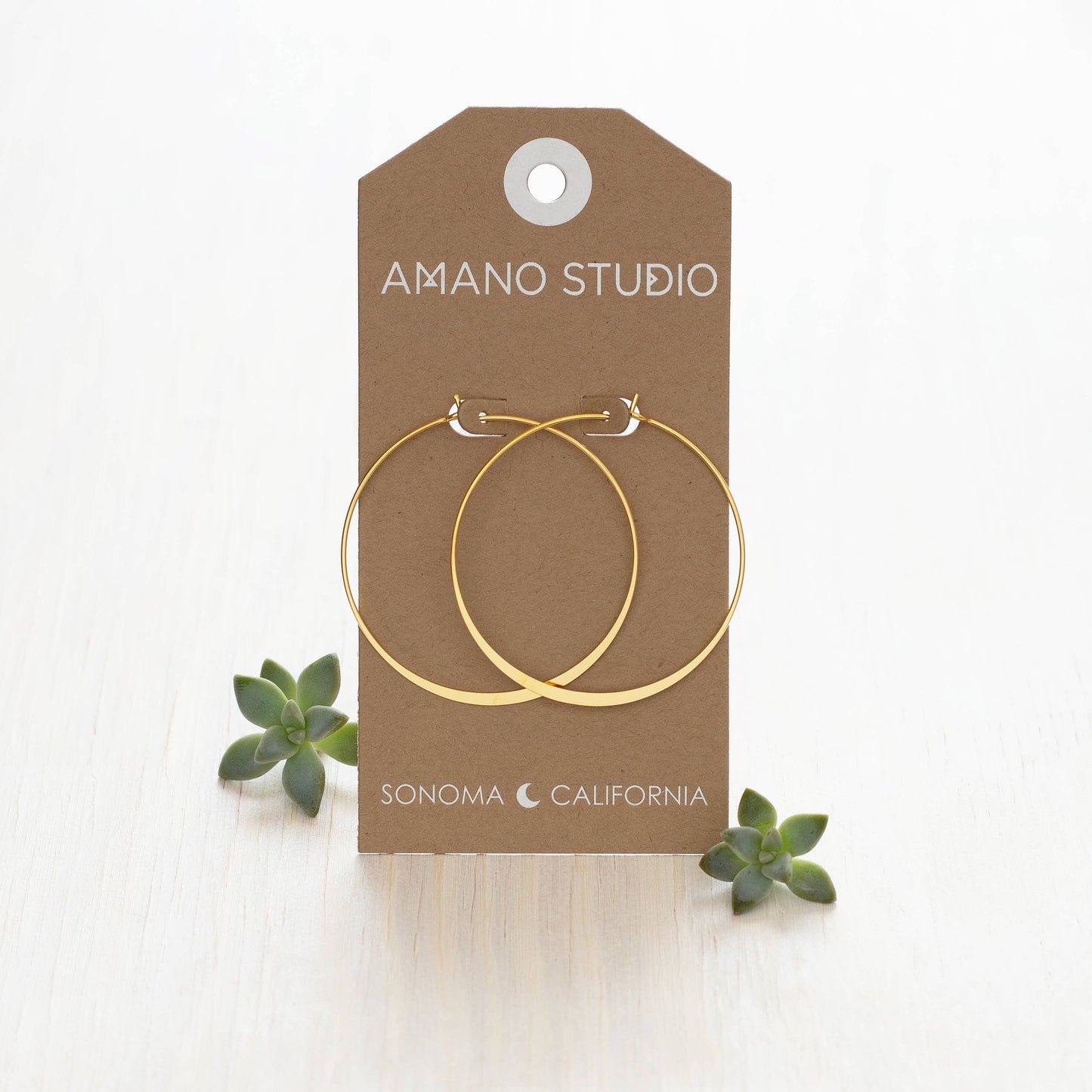 2" Classic Hoop Earrings: Gold