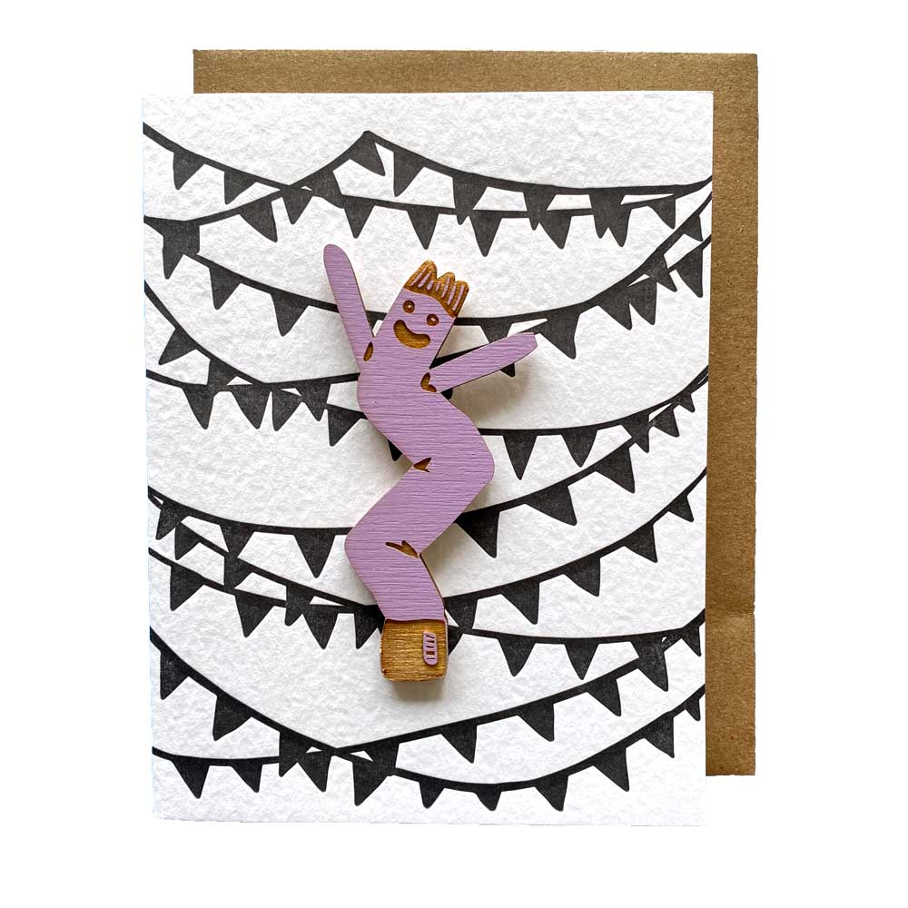 Air Dancer Magnet w/ Letterpres Pennant Card: Yellow