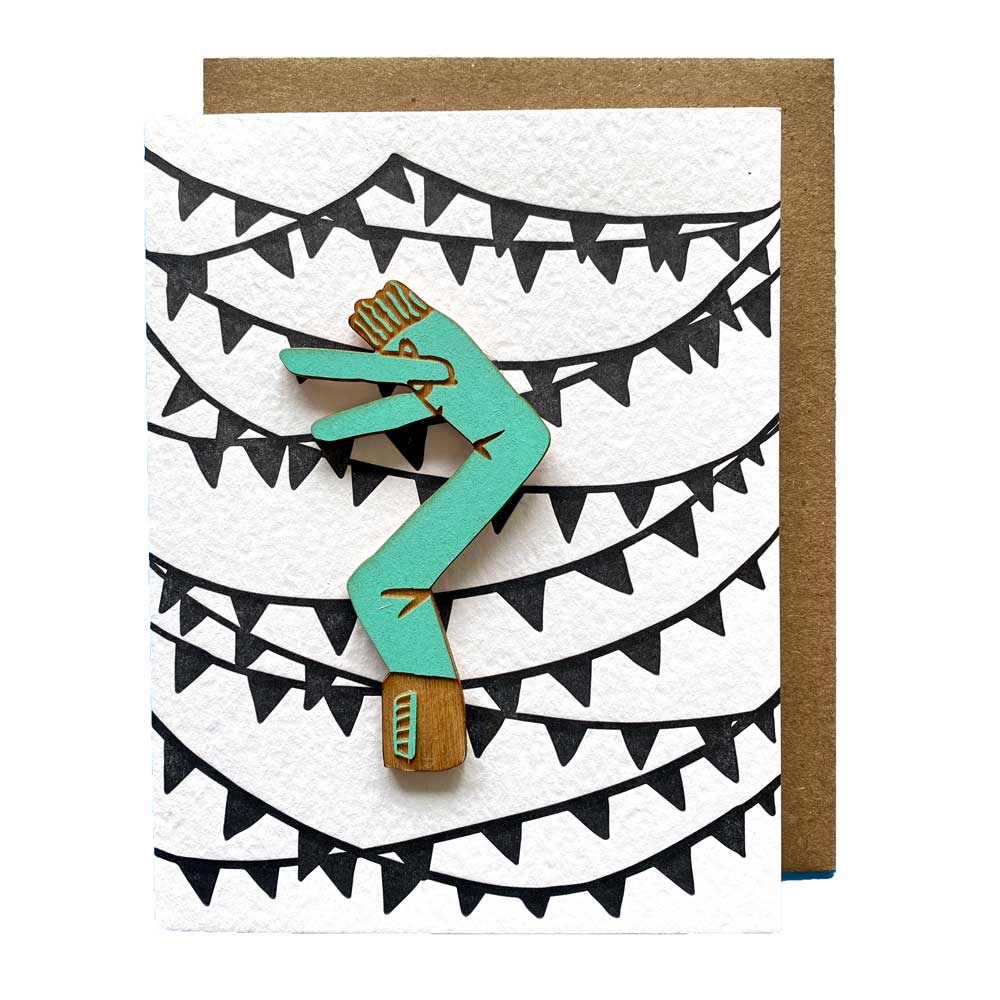 Air Dancer Magnet w/ Letterpres Pennant Card: Yellow