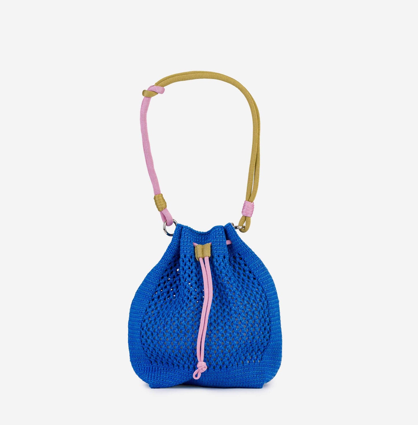 Drawstring Raffia Mini Bag: Lilac