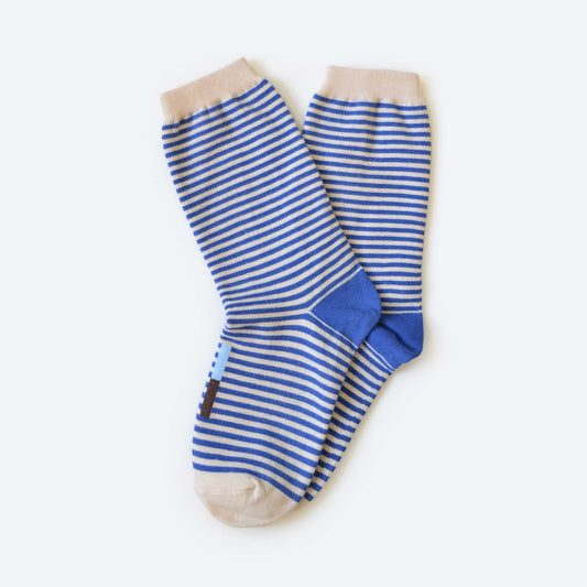 Hill Stripe Crew Socks – Blue