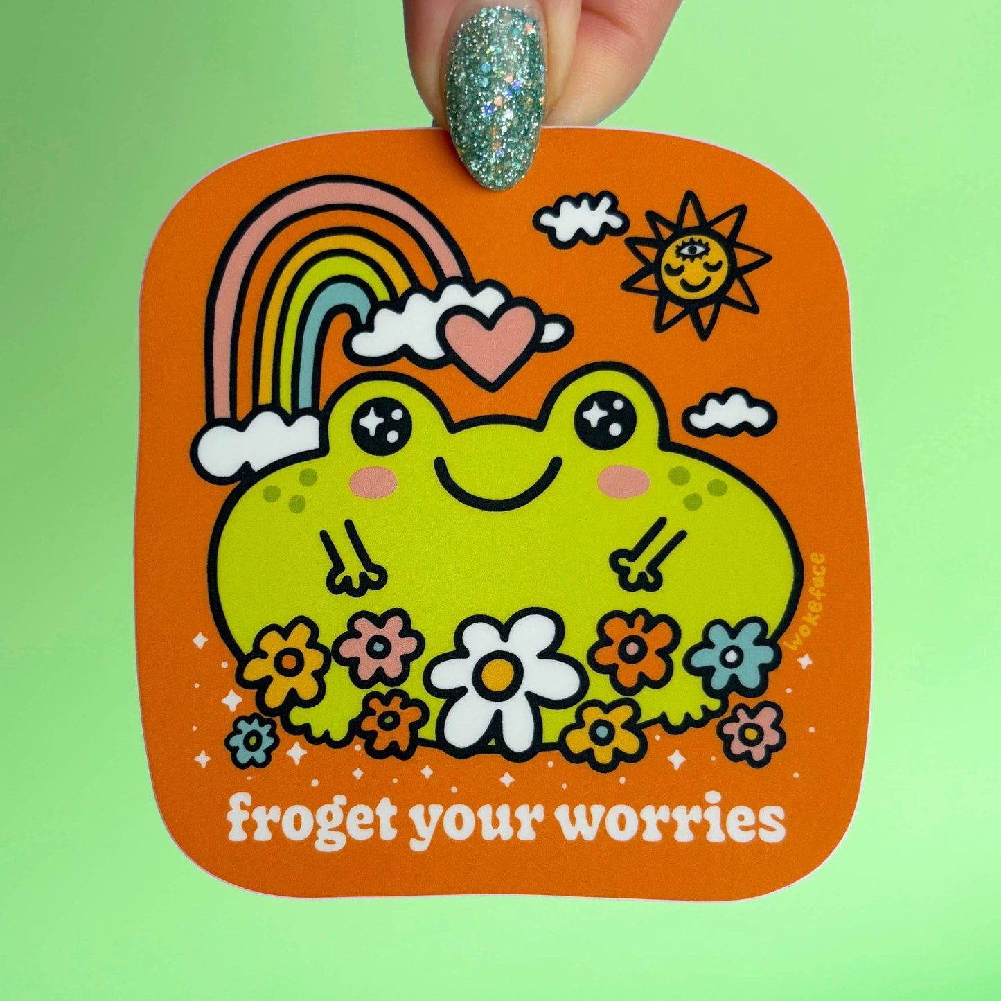 Wokeface - Sticker - Froget Your Worries Frog