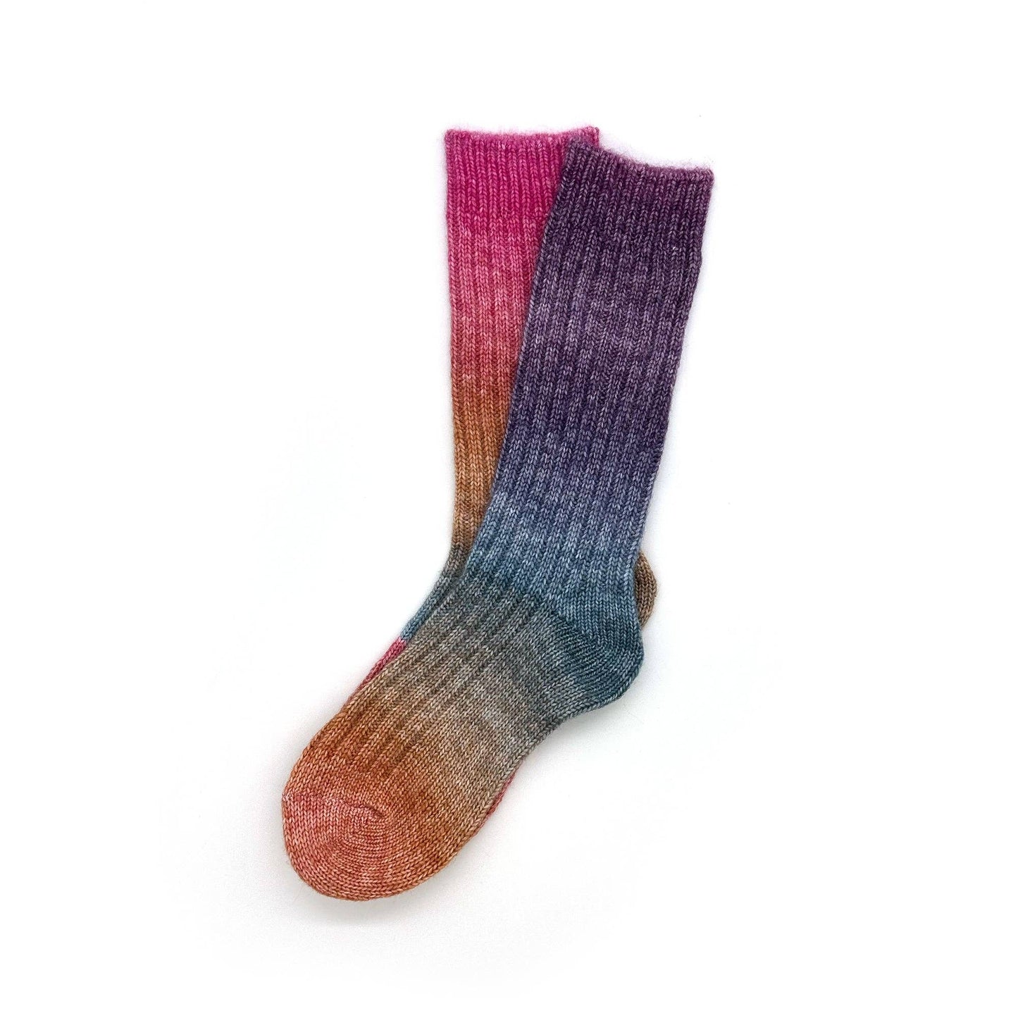 Rainbow Unicorn Birthday Surprise - Ombré Sunset Socks: Lavender / Light Yellow / Tan