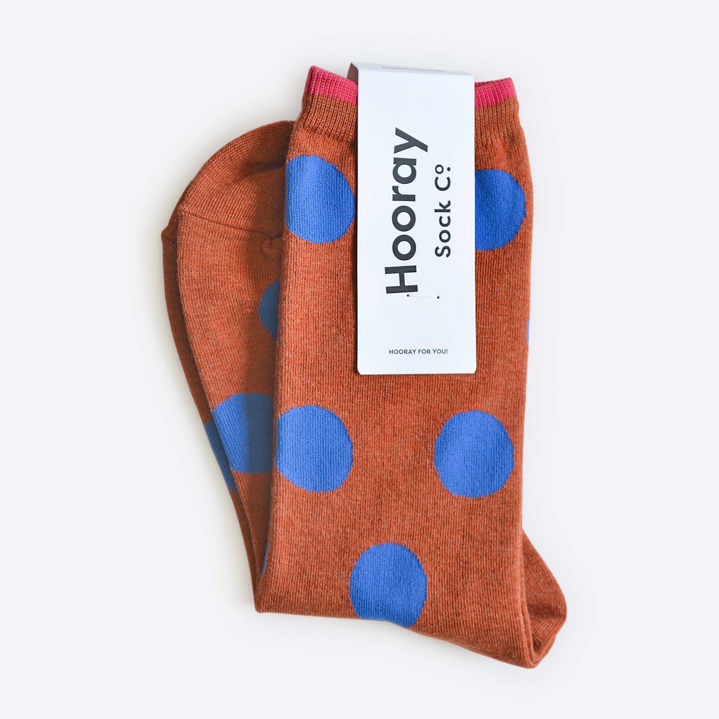 Panhandle Polka Dot Crew Socks, Brown and Blue: Small (Women's 4 - 10)