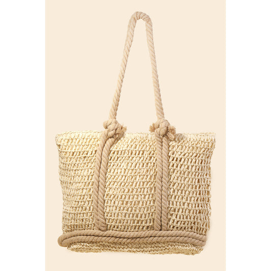 Anarchy Street - Rope Handle Straw Braided Tote Bag: KA