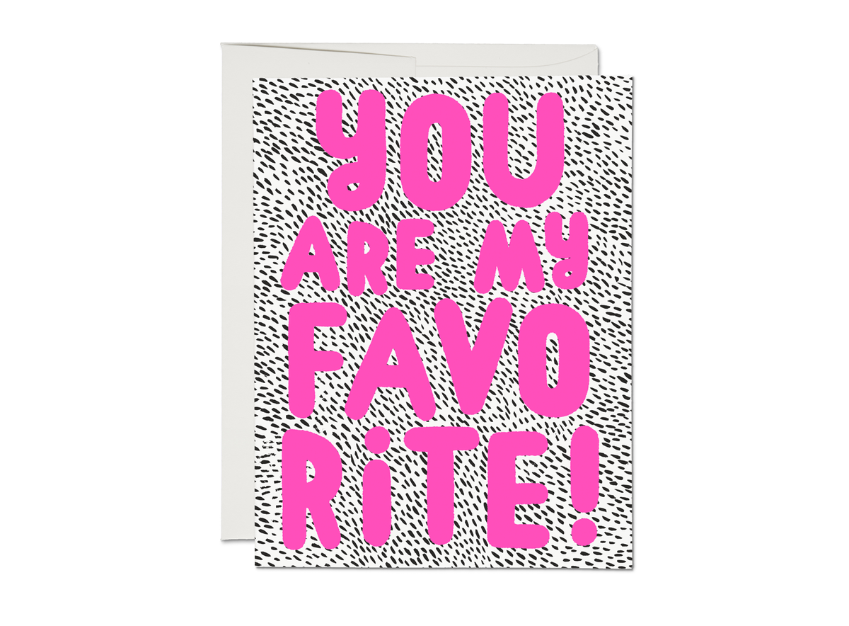 Red Cap Cards - My Fave love greeting card