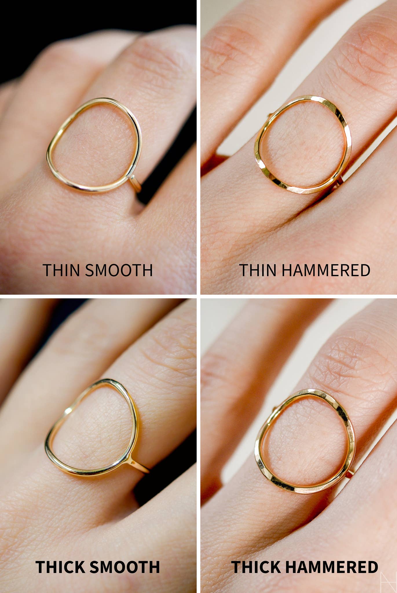 Hannah Naomi - Thick Circle Ring in 14k Gold Fill: Hammered / 7
