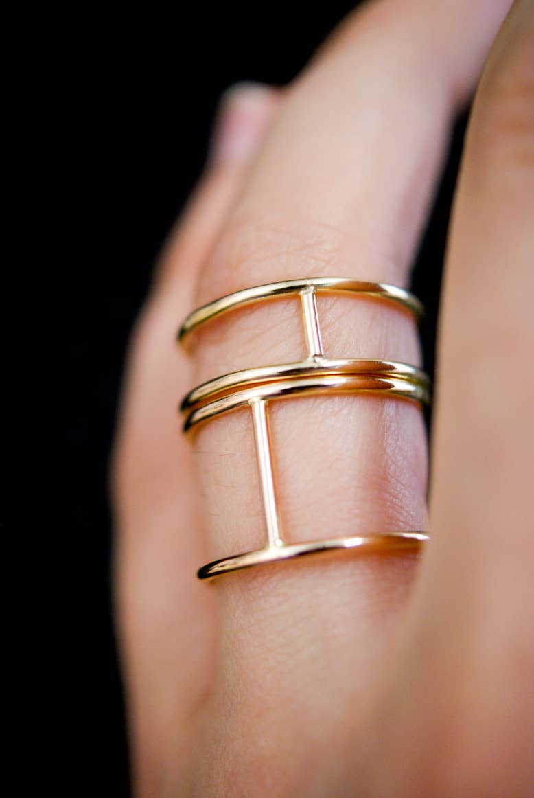Hannah Naomi - Thick Cage Ring, 14K Gold Fill: Smooth Finish / 6.5 / Small