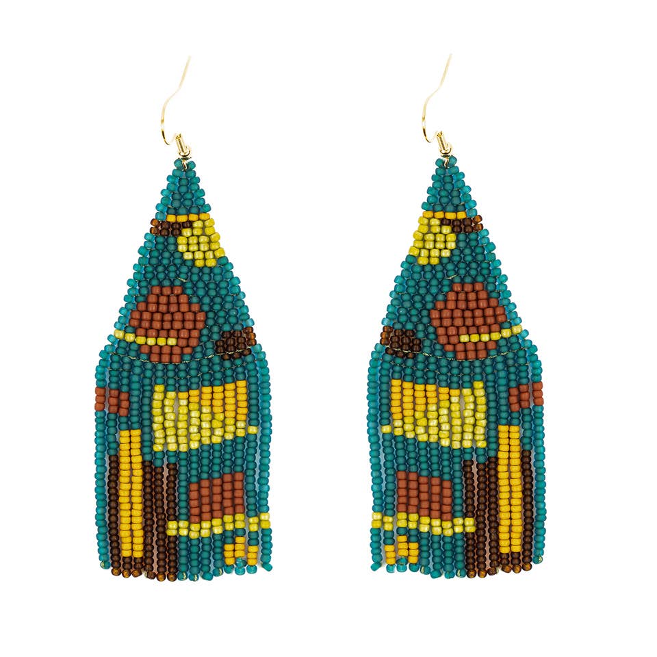 Altiplano - Shapes Fringe Earrings: Honey Dew