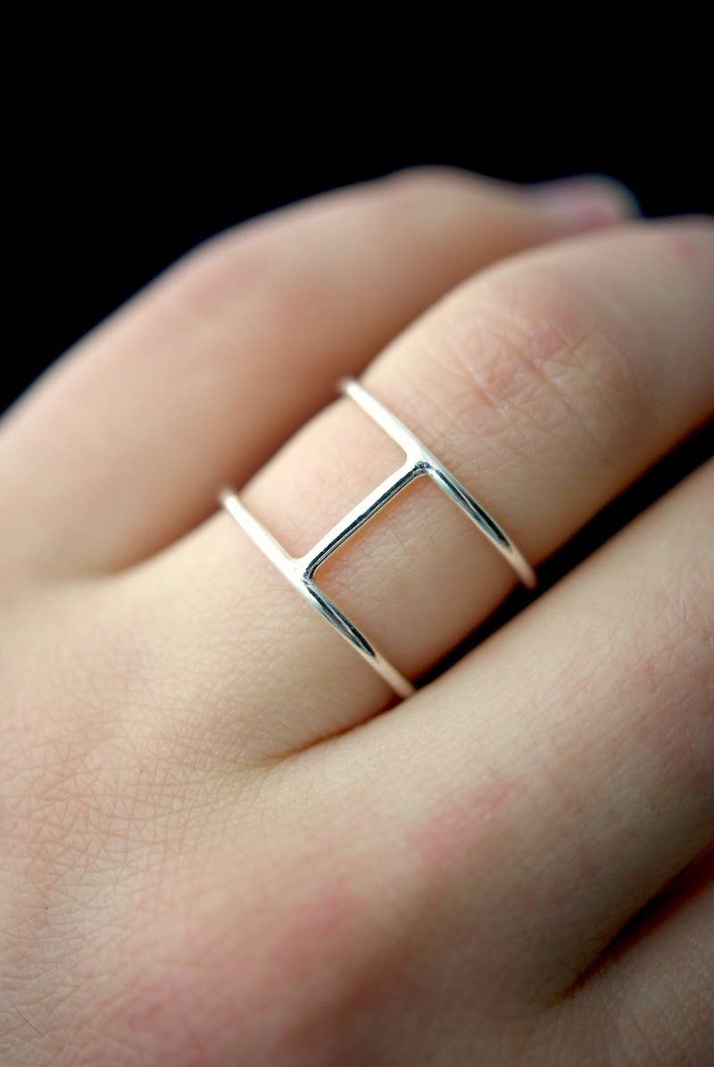 Hannah Naomi - Thick Cage Ring, Sterling Silver: 6.5 / Smooth Finish / Small
