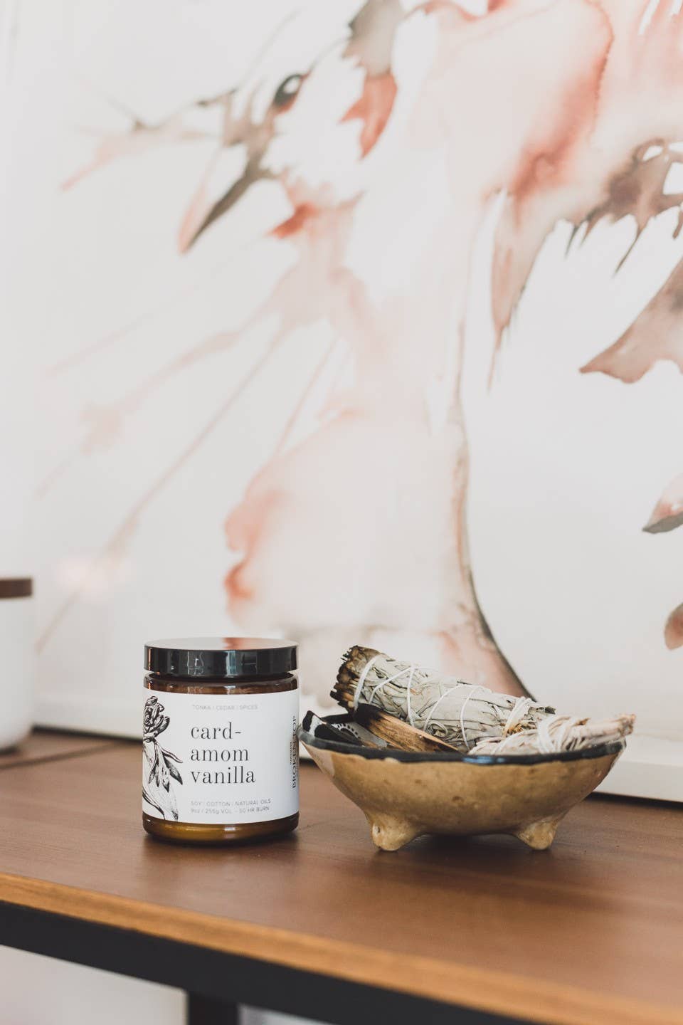 Cardamom Vanilla Natural Soy Candle 9 oz