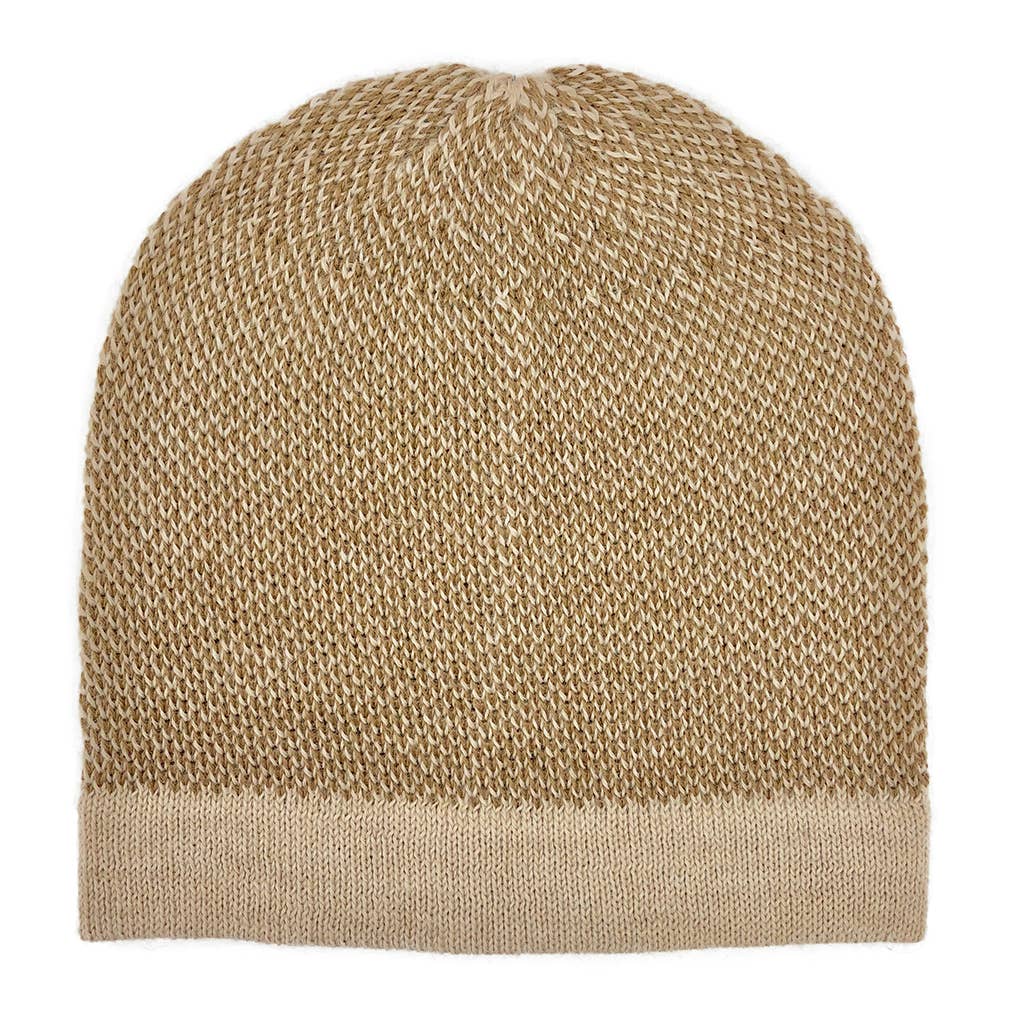 SLATE + SALT - Camel Interwoven Alpaca Beanie