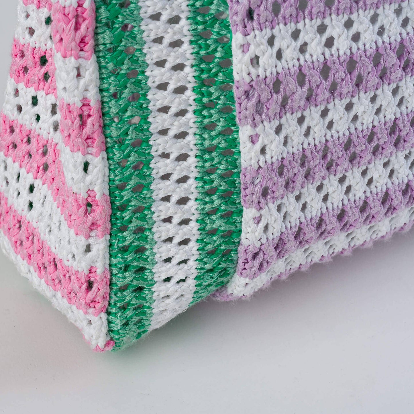 Stripe Mini Raffia Bag: Kelly Lilac