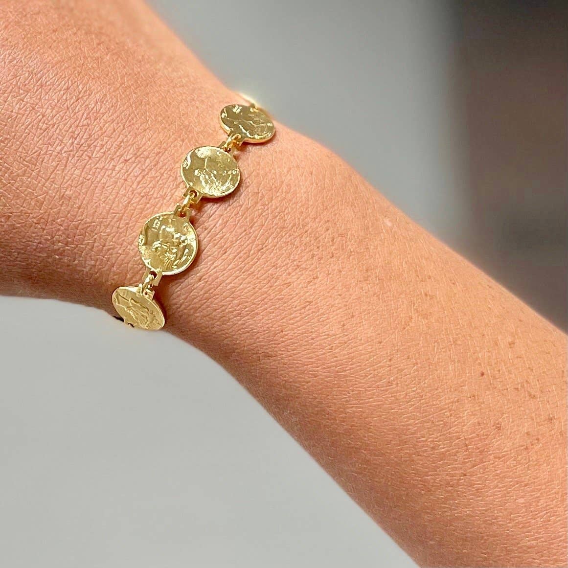 David Aubrey Jewelry - DORB06 Gold Coin Chain Bracelet