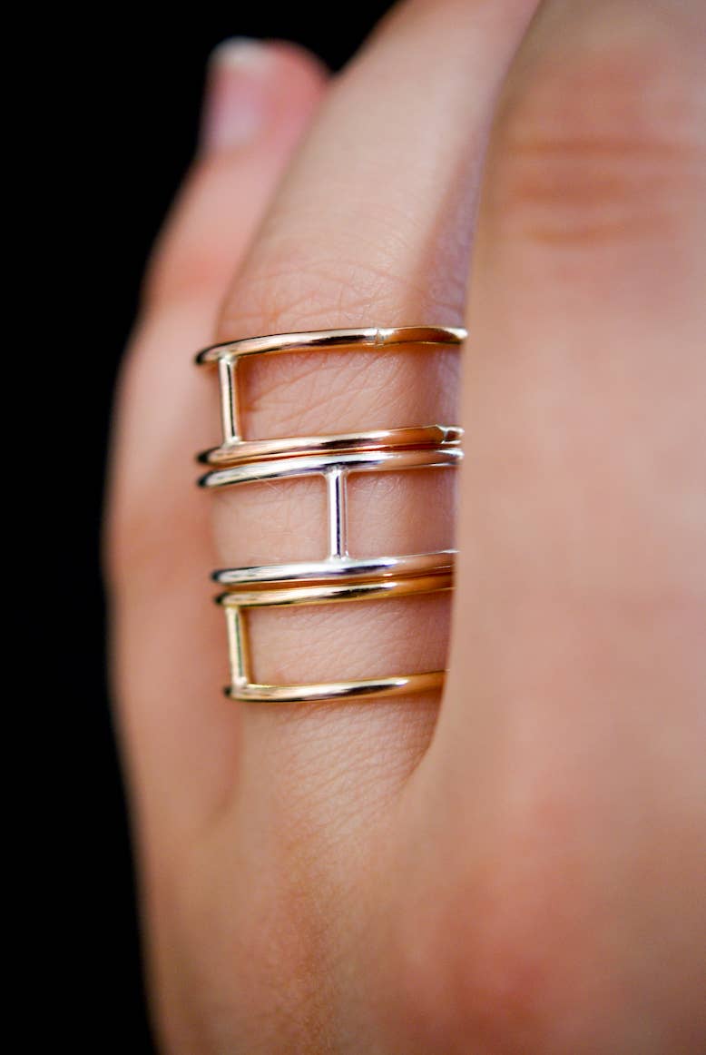 Hannah Naomi - Thick Cage Ring, 14K Gold Fill: Smooth Finish / 6.5 / Small
