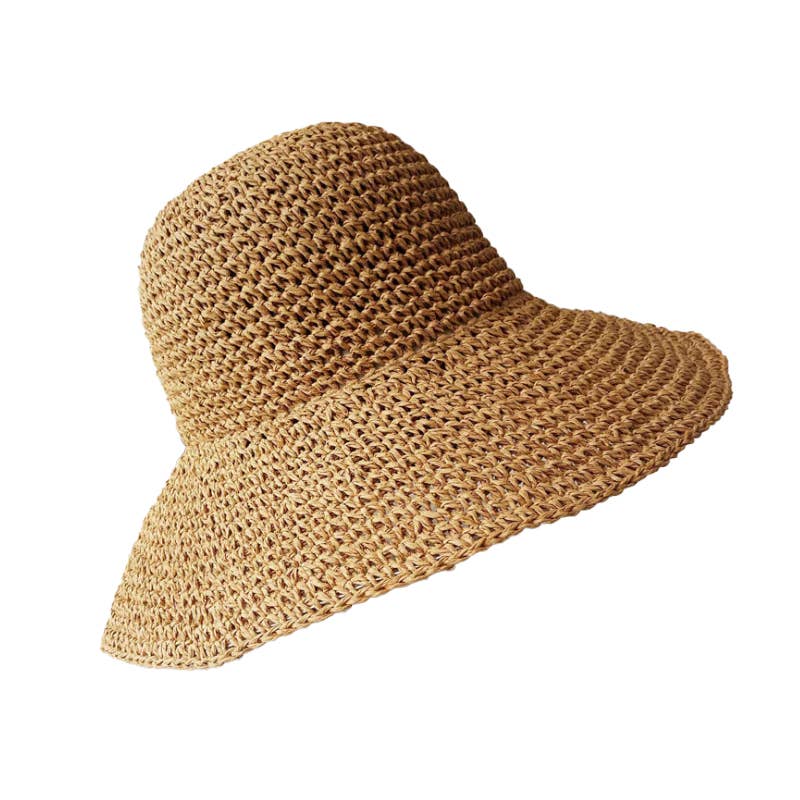 Rainbow Unicorn Birthday Surprise - Capri Straw Sun Hat: Tan