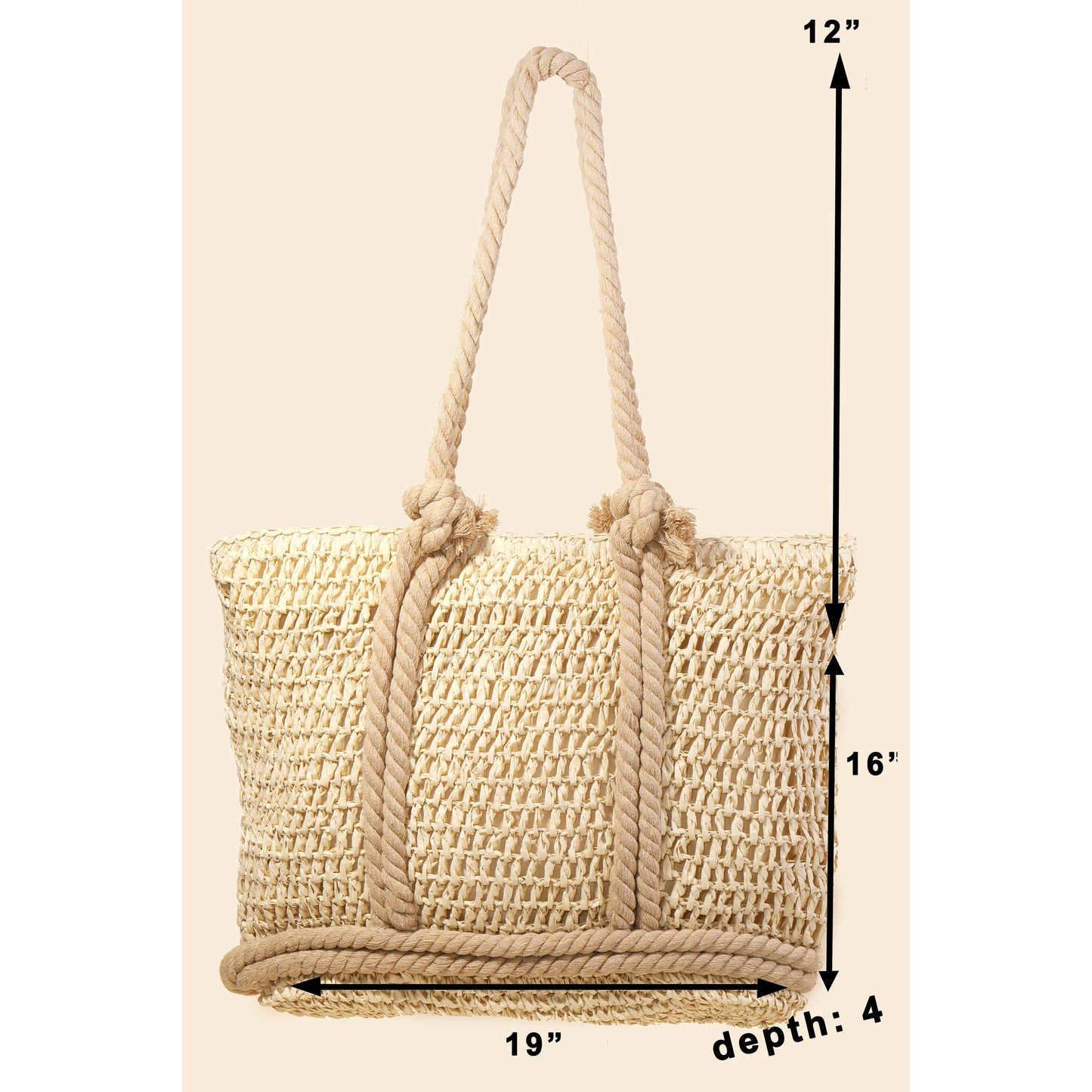 Anarchy Street - Rope Handle Straw Braided Tote Bag: KA