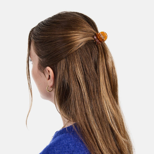 Mini Claw in Caramel Plaid