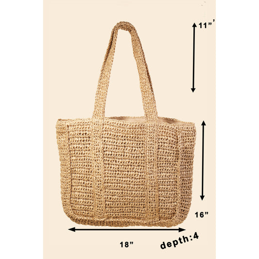 Anarchy Street - Straw Braided Pattern Tote Bag: KA